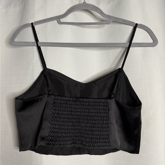 House of Harlow 1960 Black Satin Crop Top Small - Picture 2 of 5